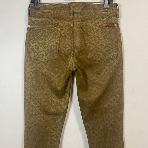 7 For All Mankind Women's Gold 28 Cropped Skinny Ankle Jeans - Picture 12 of 15